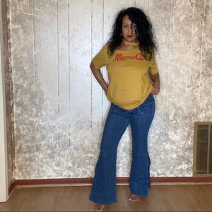 High Slit Low Rise Jeans